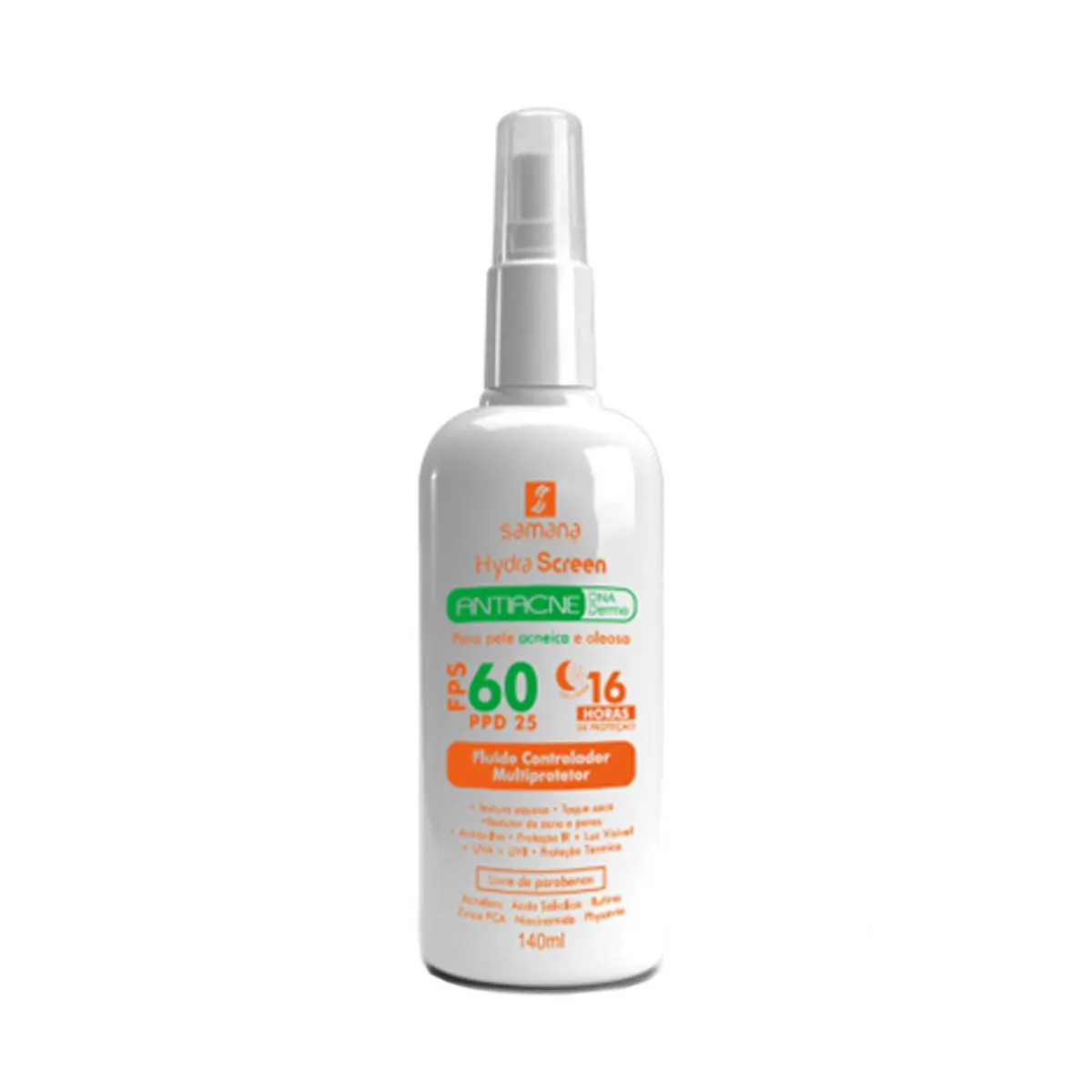 Protetor Solar Fluido Antiacne Hydra Screen FPS 60 140ml - HYDRASCREEN ANTIACNE 140ML