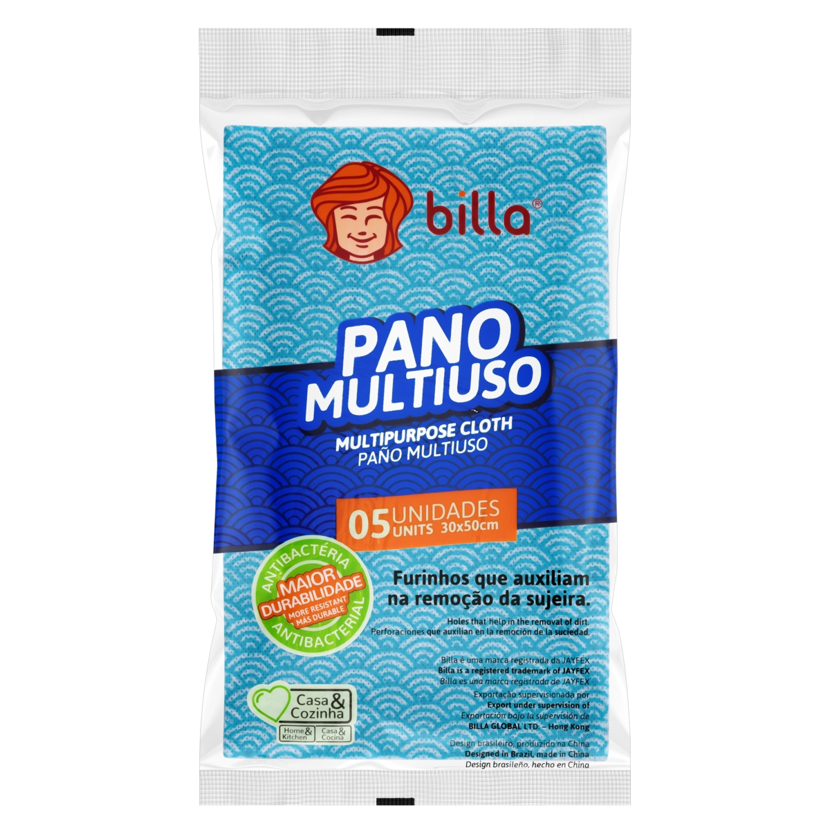 Pano Multiuso Azul Billa 5 Unidades