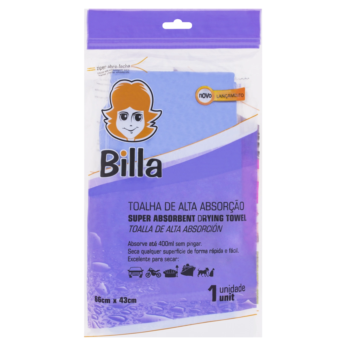 Toalha Alta Absorção Roxa Billa Pouch