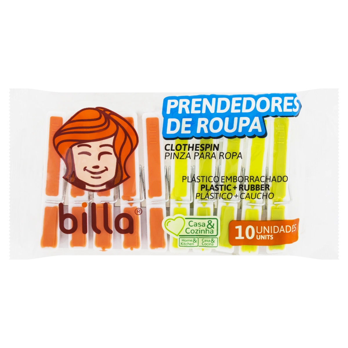 Prendedor De Roupa Plástico Billa 10 Unidades
