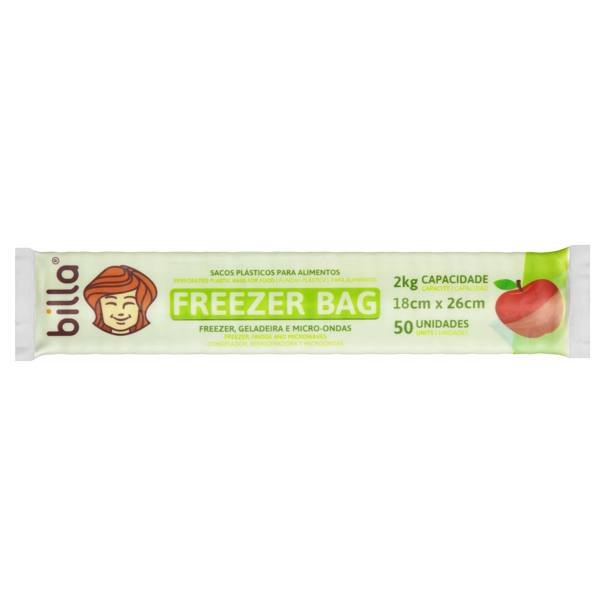 Saco Freezer Bag 2kg Billa 20cm X 33cm 50 Unidades