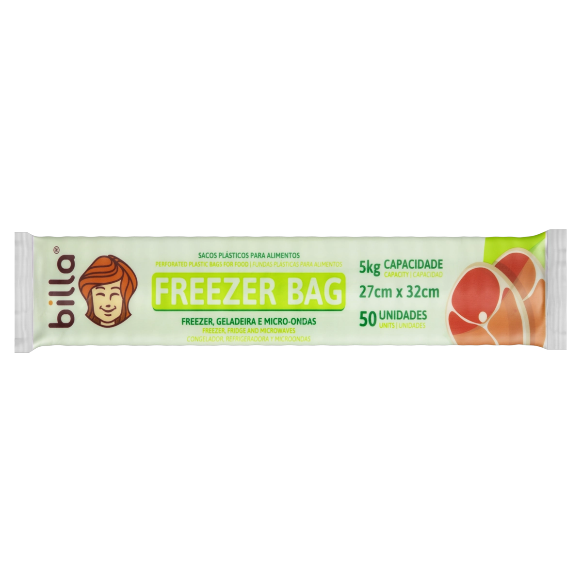 Saco Freezer Bag 5kg Billa 27cm X 40cm 50 Unidades