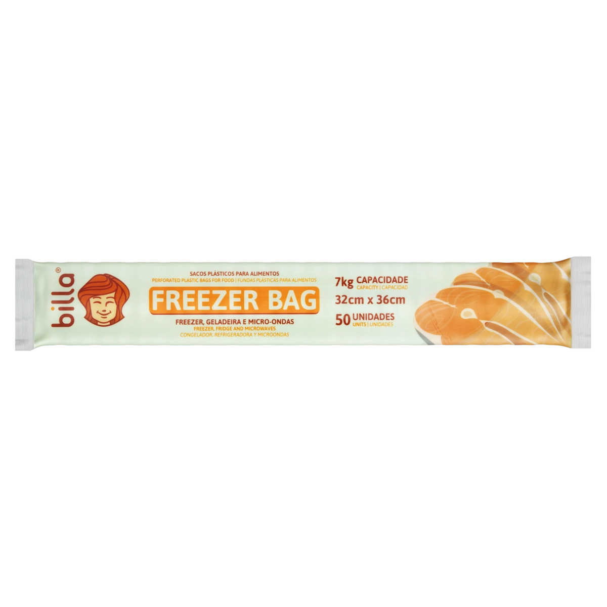Saco Freezer Bag 7kg Billa 32cm X 45cm 50 Unidades