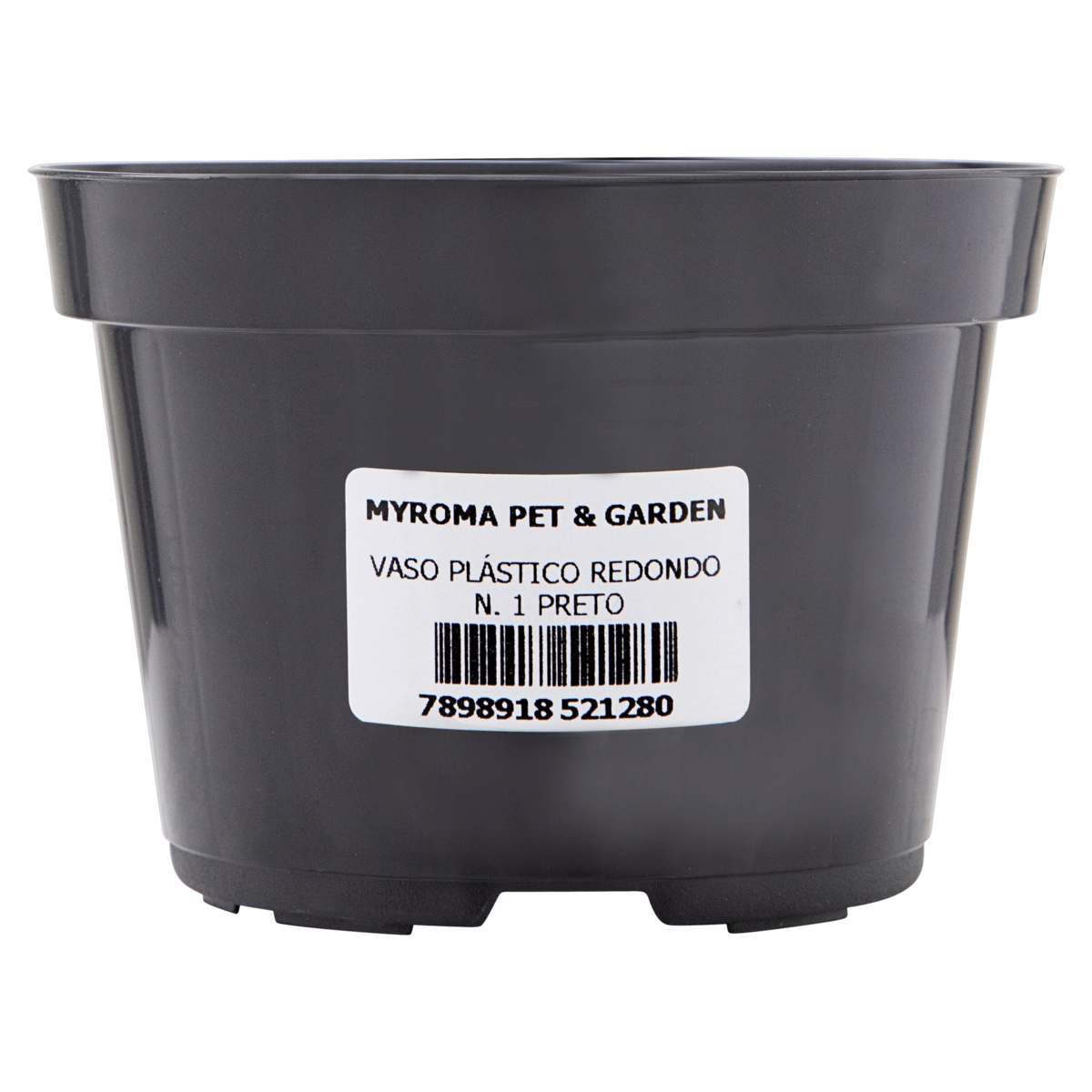 Vaso Preto Redondo Plástico Myroma N 1