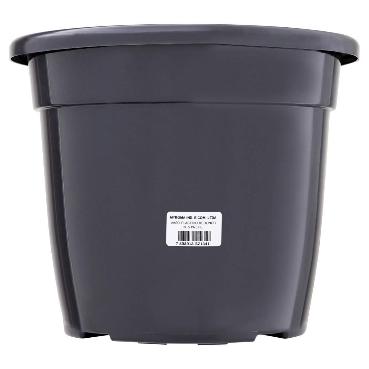 Vaso Preto Redondo Plástico Myroma N 5