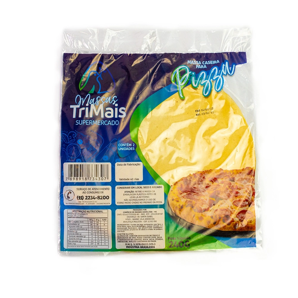 Massa P/pizza T 30 Trimais C/2 Unid.