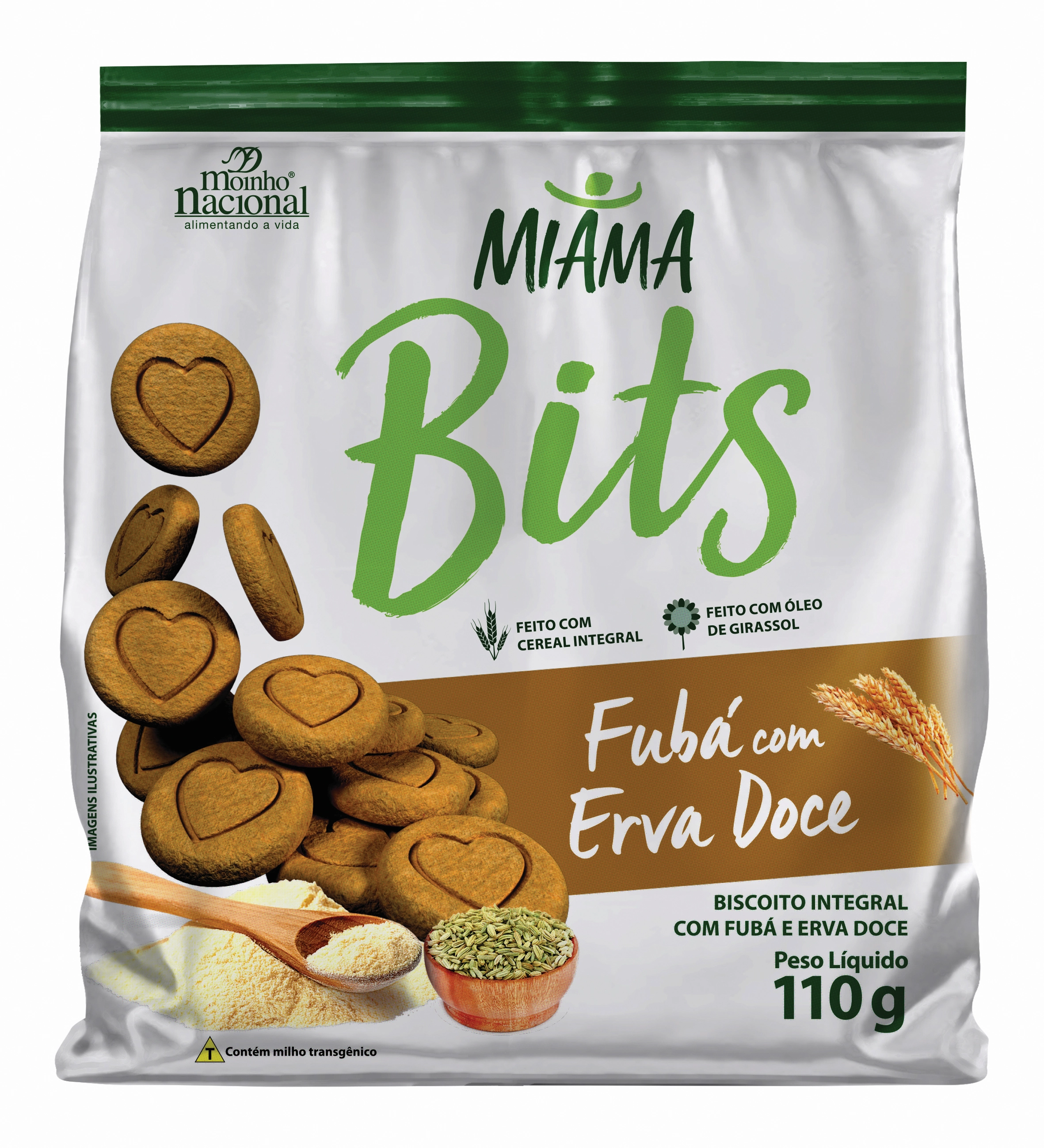 Bisc Integral Miama Bits Fuba C/erva Doce 110g