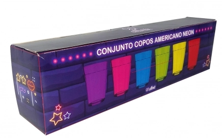 Copo Vidro Americano Neon 190ml