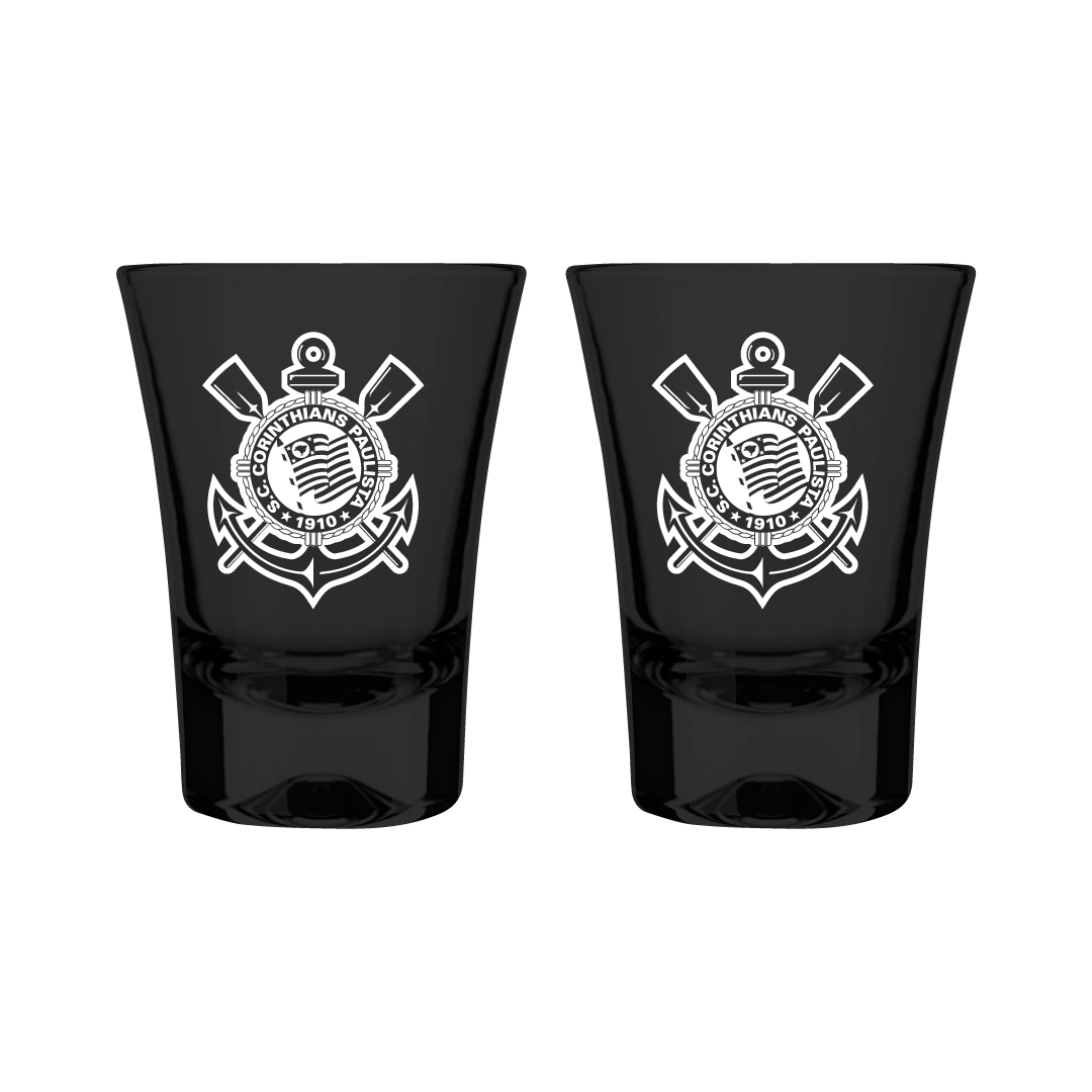 Copo Shot Prime Corinthians Preto Allmix 60ml