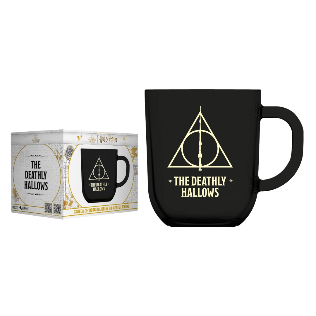 Caneca De Vidro Prime Harry Potter Elementos 300 Ml Luva Com 1 Reliq