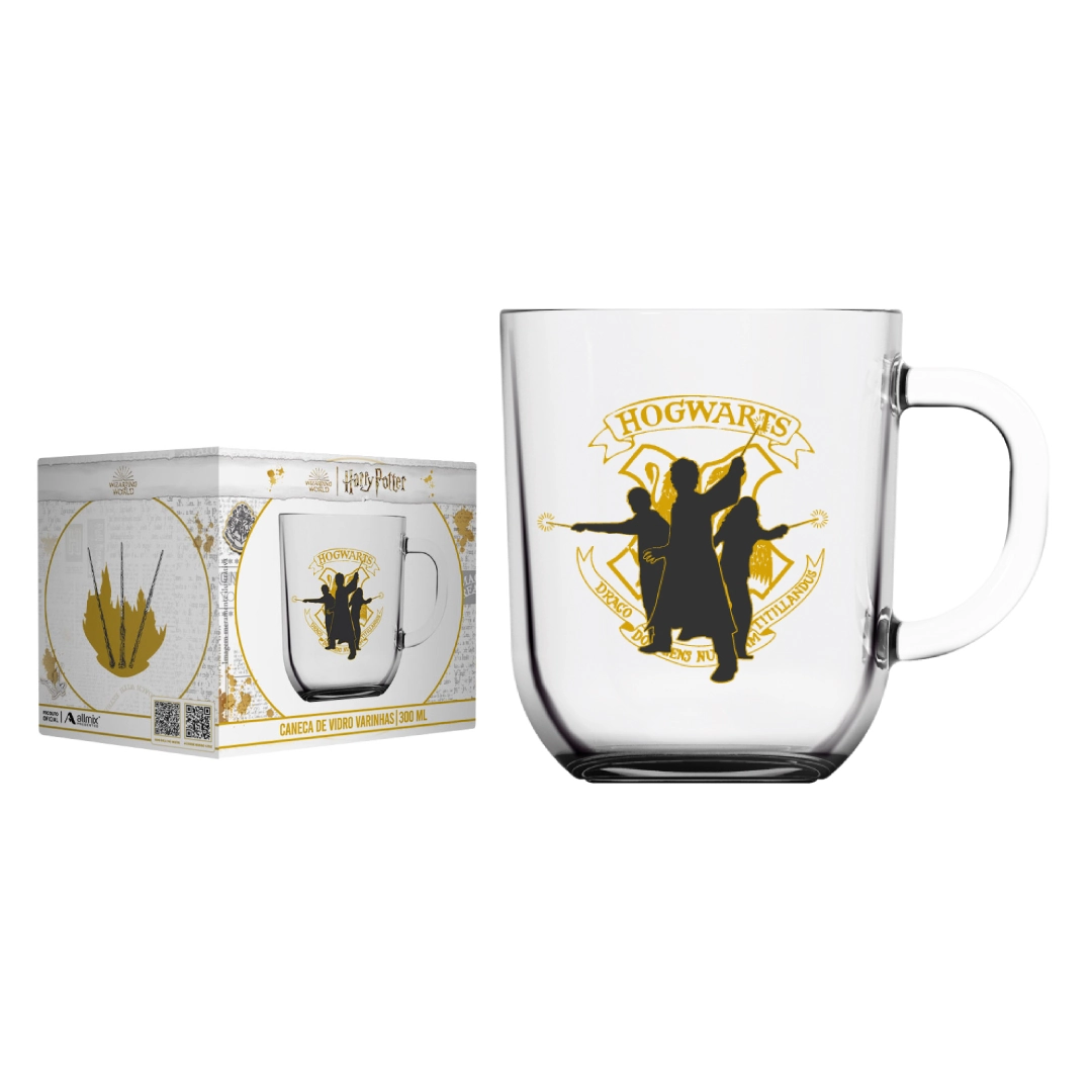 Caneca Vidro Toronto Harry Potter Varinhas 300ml