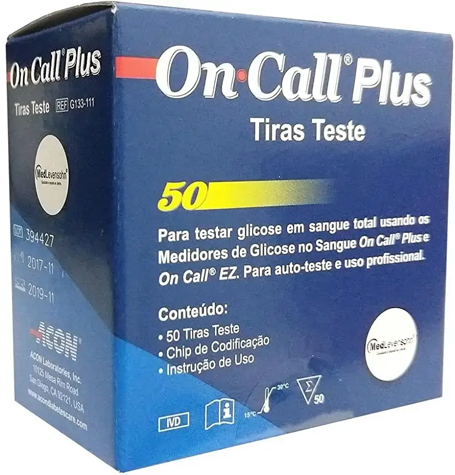 Tira Para Medição De Glicose On Call Plus Caixa 50 Unidades