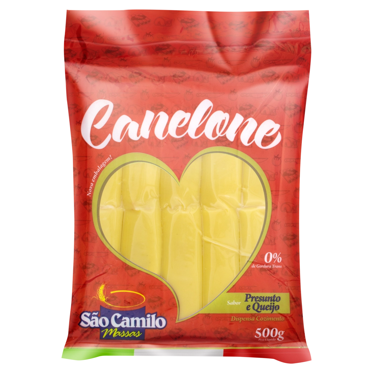 Canelone Presunto E Queijo São Camilo Massas Pacote 500g