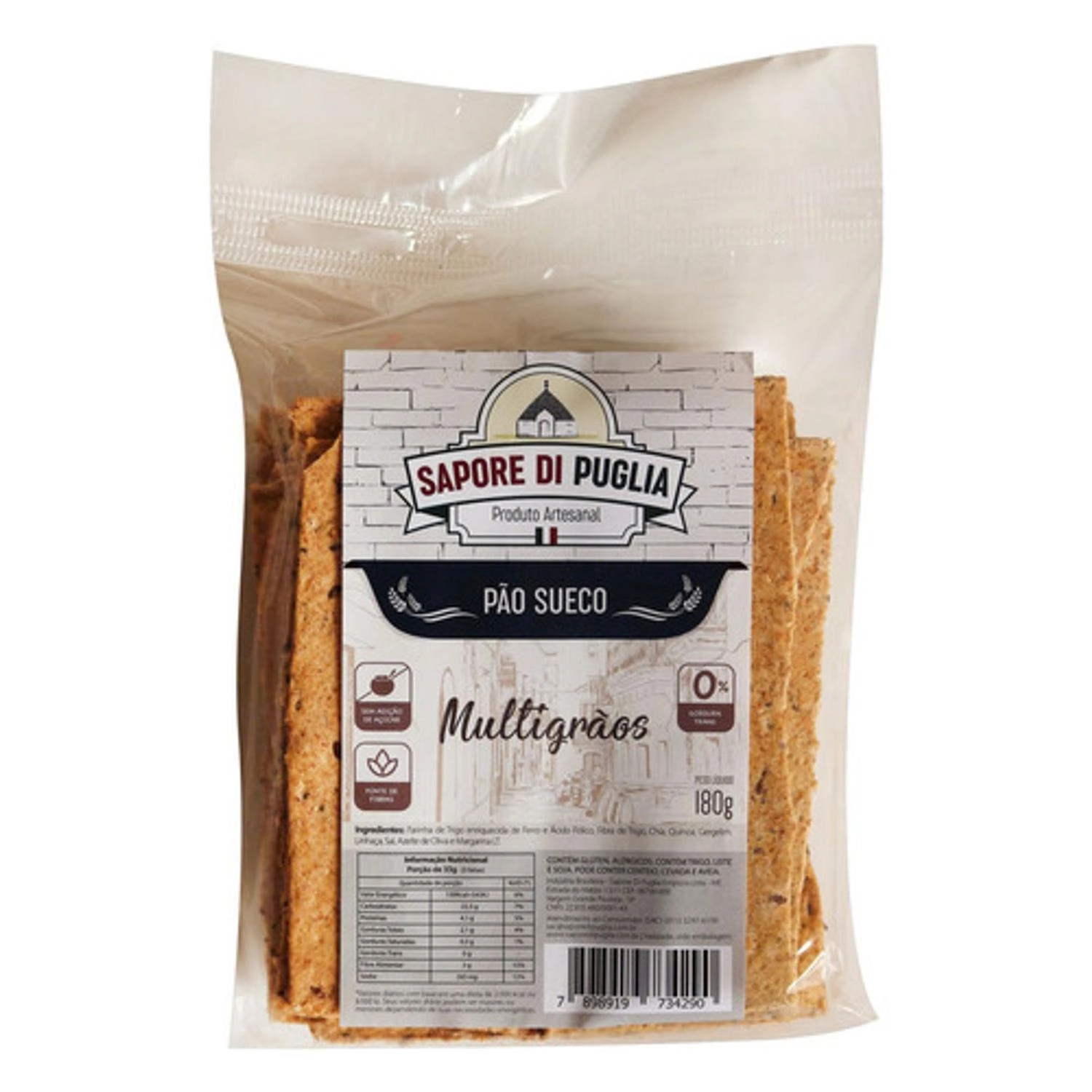 Pão Sueco Multigrãos Sapore Di Puglia Pacote 180g