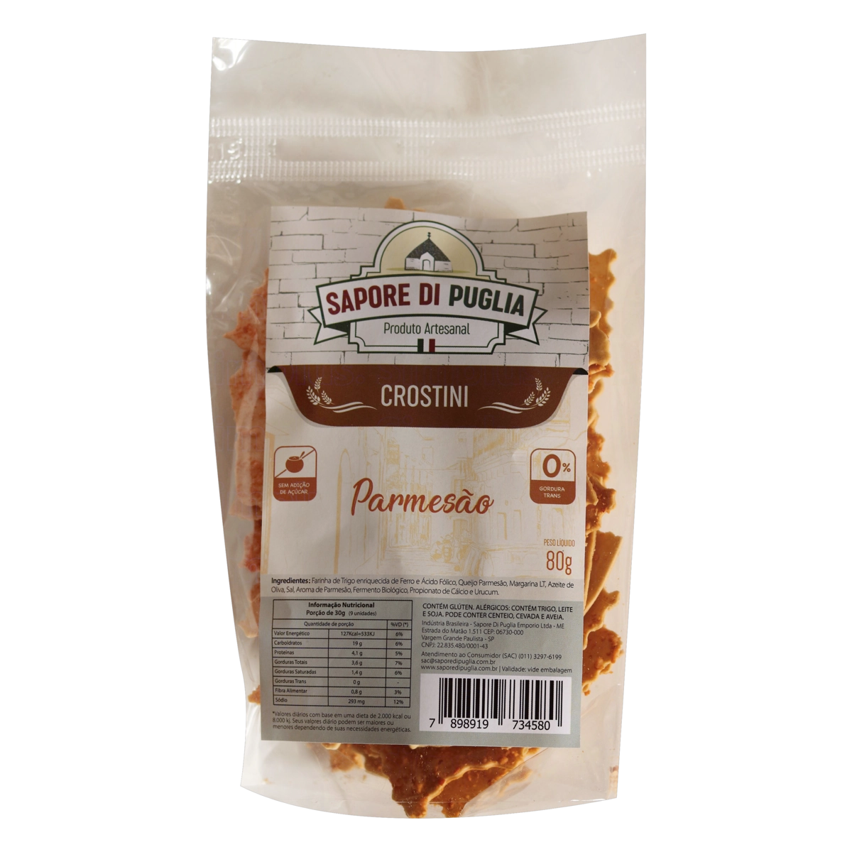Crostini Parmesão Sapore Di Puglia Pacote 80g