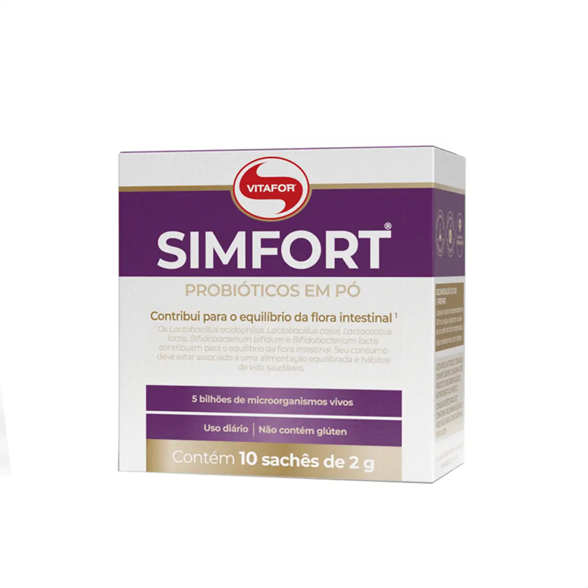 Simfort Probiótico com 5 Espécies 2g Vitafor 10 Sachês