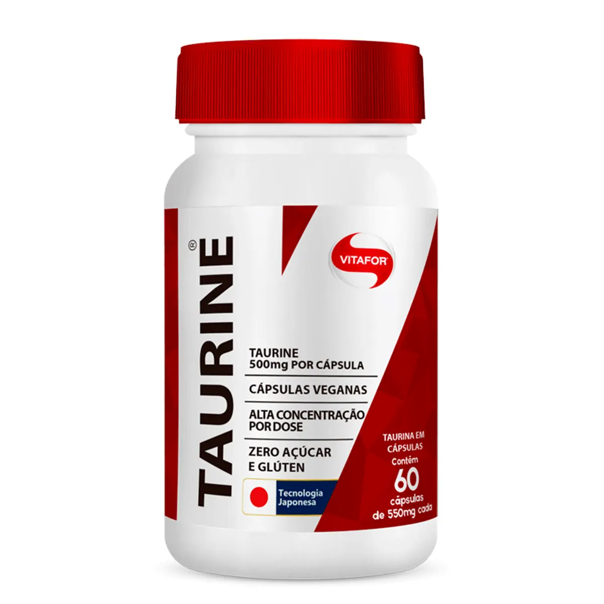 Taurine Vitafor 550mg com 60 cápsulas