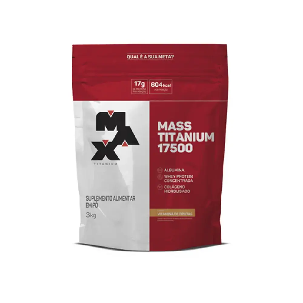 Mass Titanium 17500 - Sabor Vitamina de Frutas - Max Titanium (3kg) - Mass Titanium 17500 - sabor VI