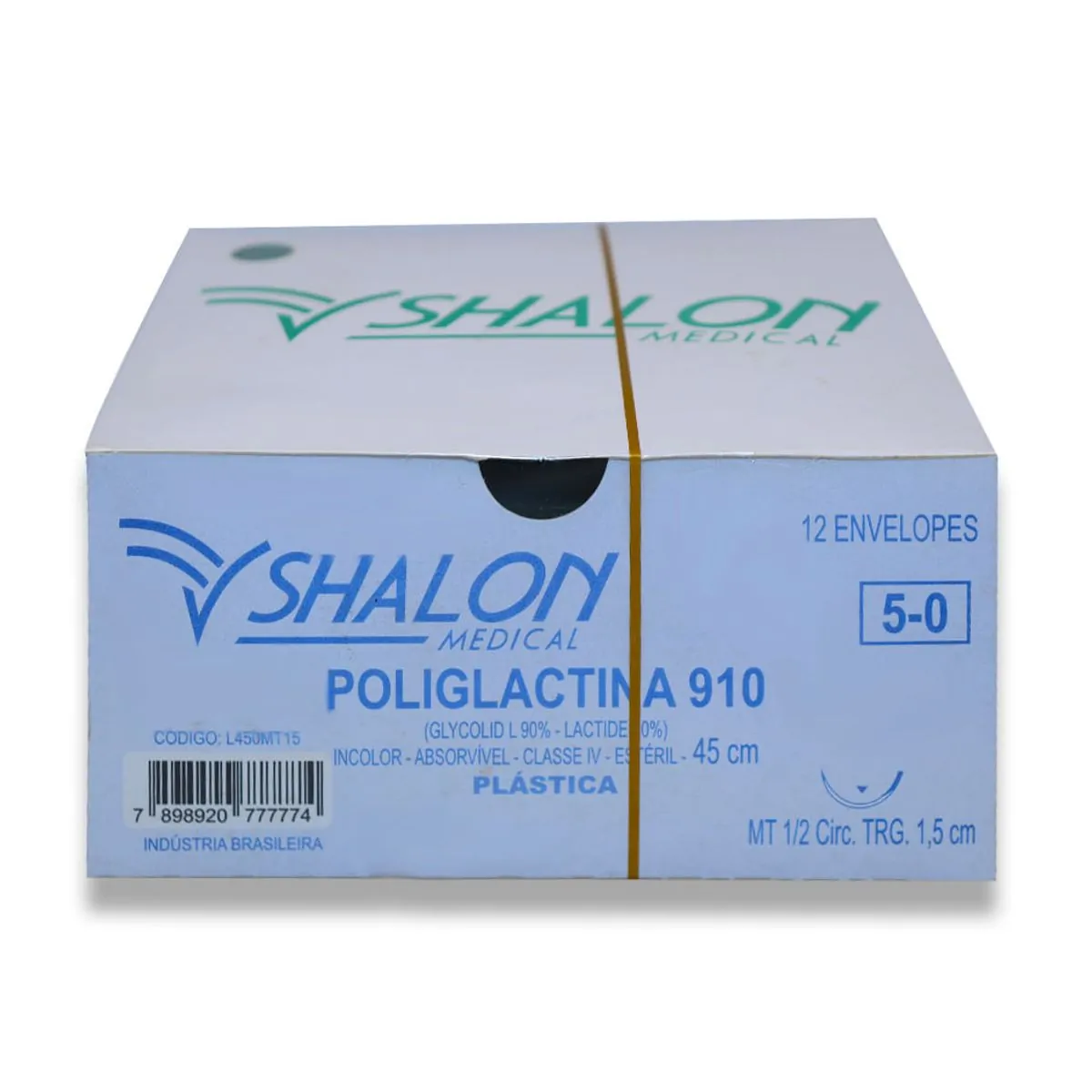 Fio de Sutura Poliglactina Com 12 - Shalon - Fio de Sutura Poliglactina Inc 5-0 com Agulha 1,5cm c/1