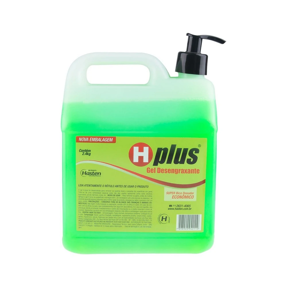 Gel Desengraxante H-plus Tradicional com Dosador 2,4 Kg - HASTEN 668