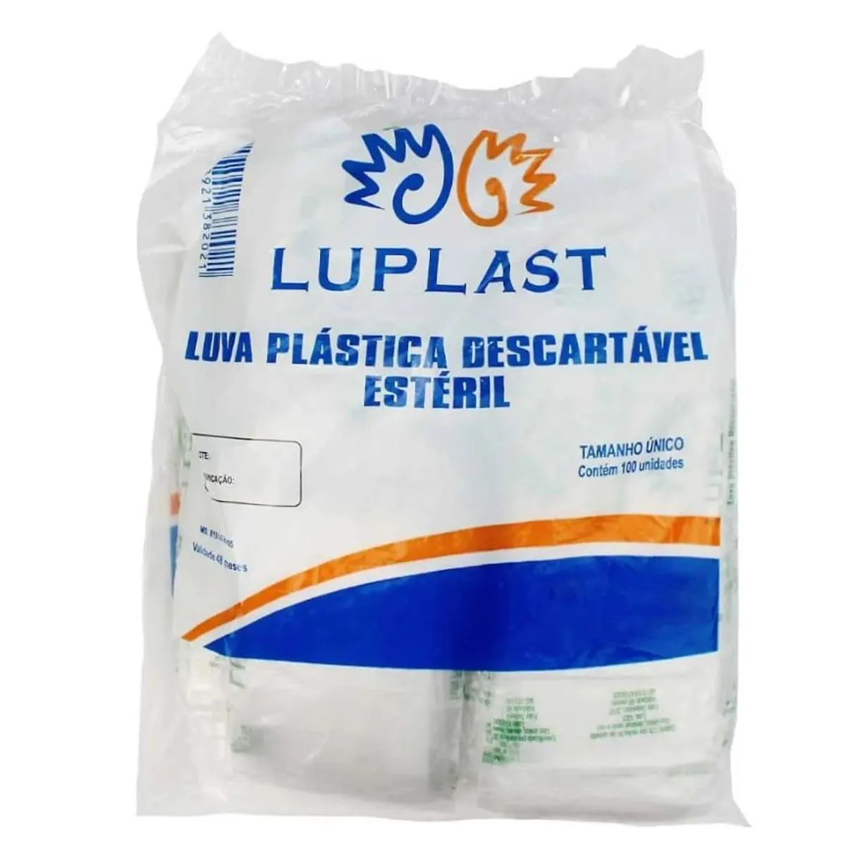 Luva Plástica Estéril Luplast C/100 Unidades