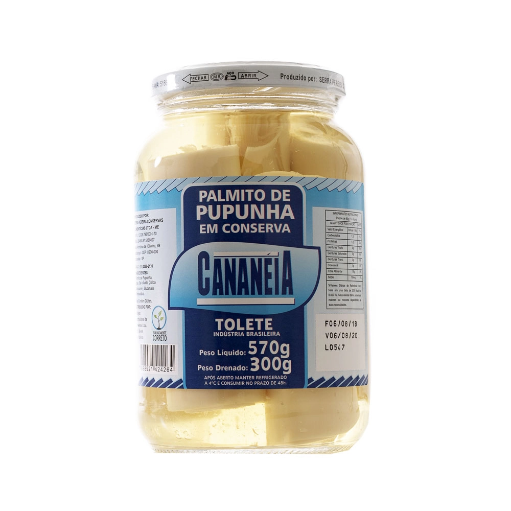 Palmito Cananeia Inteiro Vidro