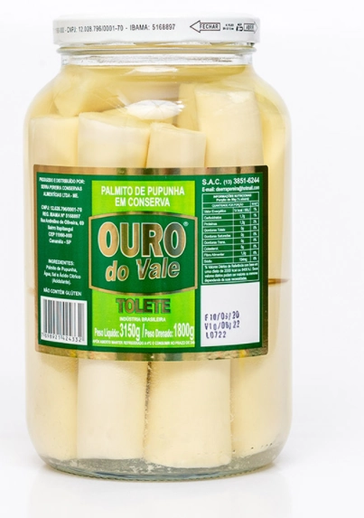 Palmito Ouro Do Vale 1,8kg Tolete