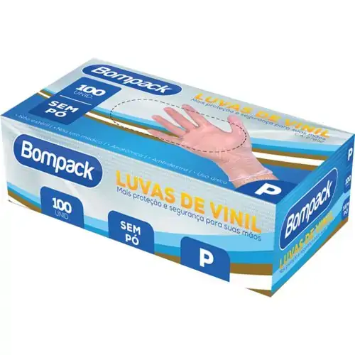 Luva Cirurg Vinil Bompack P
