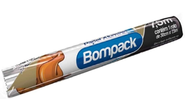 Papel Alumínio Em Rolo Bompack 30cm X 7,5m