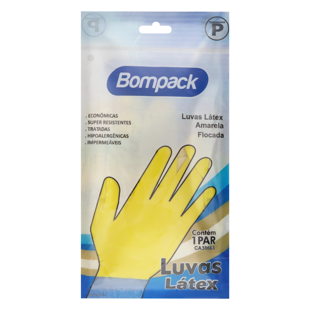 Luva Multiuso Amarela Látex Bompack P