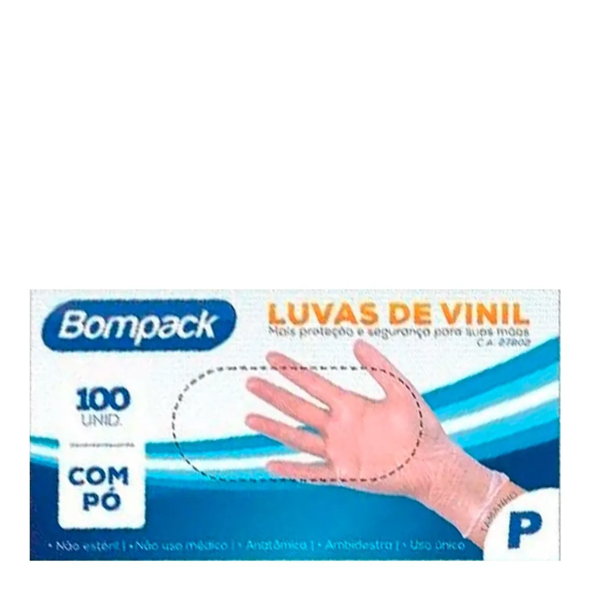 Luva Desc Vinil Bompack P C/100
