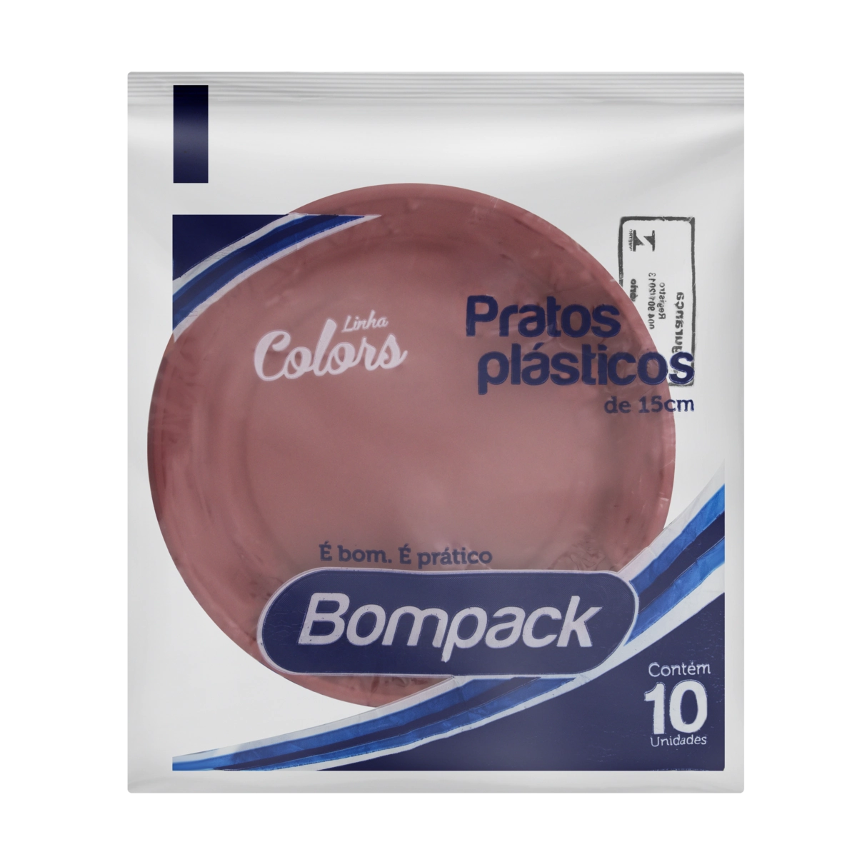 Prato Plástico Descartável Vermelho Bompack Colors 15cm Pacote 10 Unidades