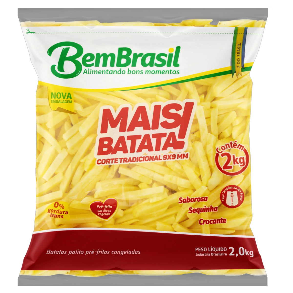 Batata Pré Frita Palito Congelada Bem Brasil Mais Batata Pacote 2kg