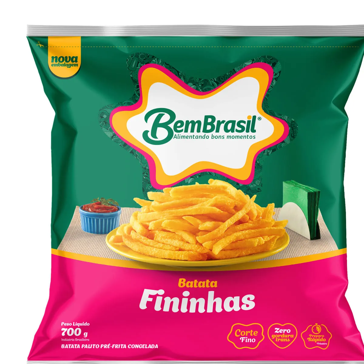 Batata Frita Congelada Palito Bem Brasil 700g