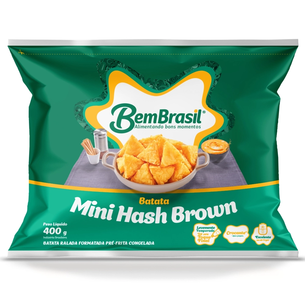 Minibatata Pré-Frita Hash Brown Congelada Bem Brasil Pacote 400g