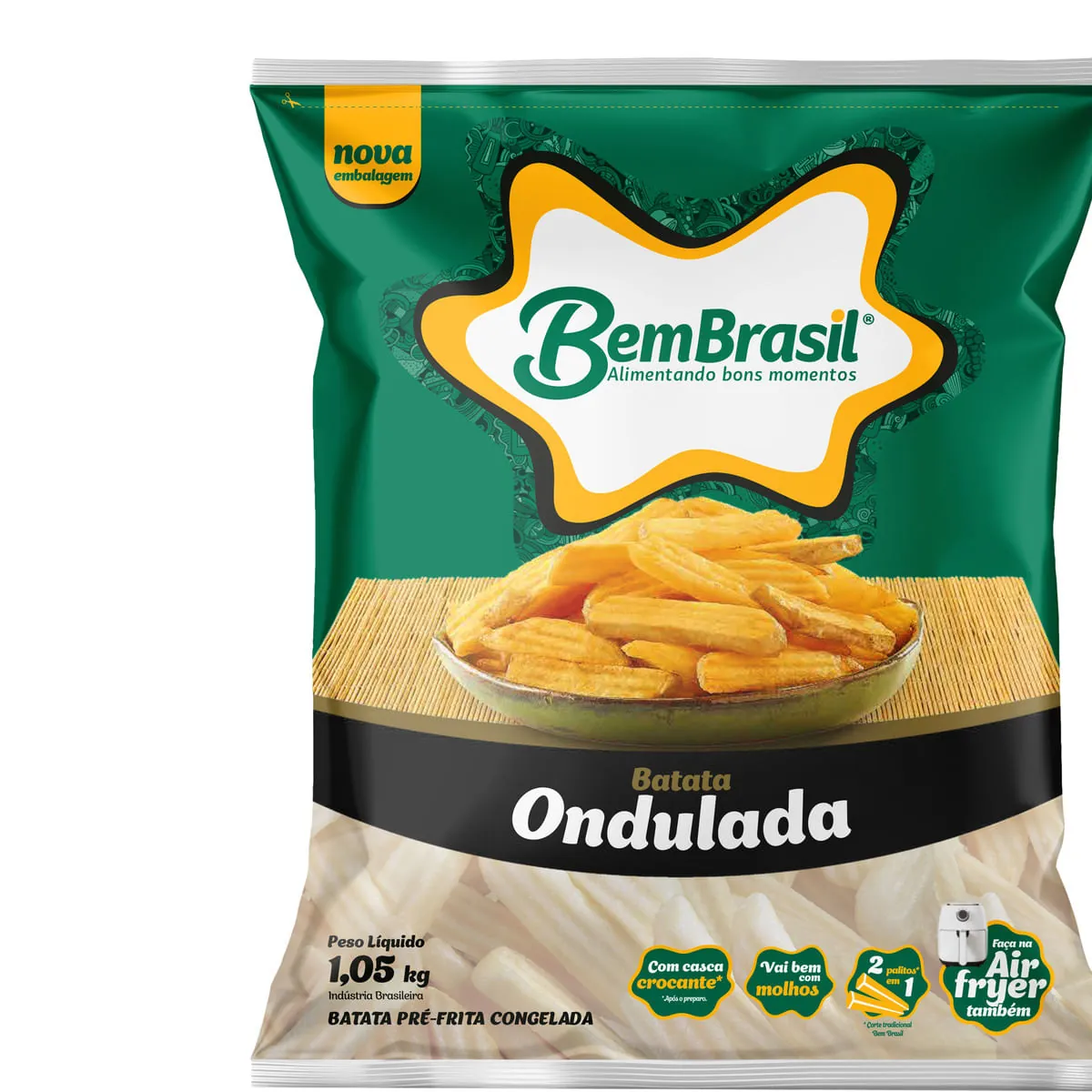 Batata Frita Congelada Ondulada Bem Brasil 1,05Kg