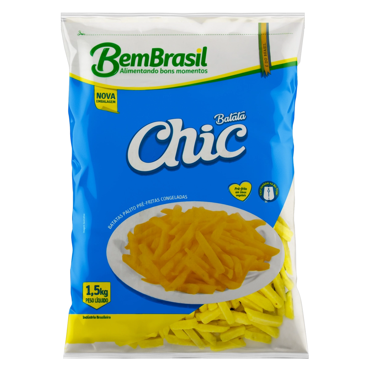Batata Pré Frita Congelada Bem Brasil Chic Pacote 1,5kg
