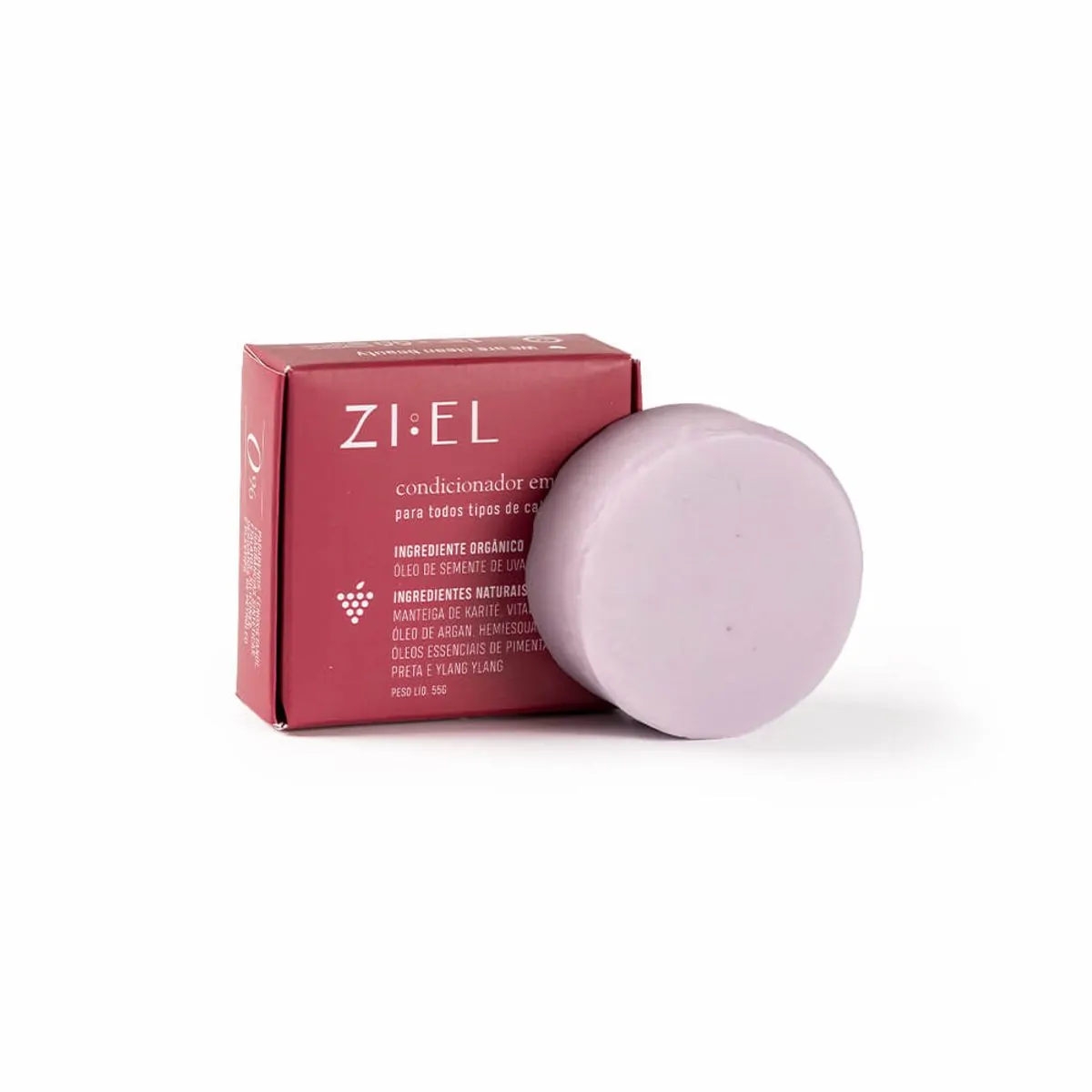 Condicionador em Barra Hidratante de Uva 55g - Ziel Cosmetics