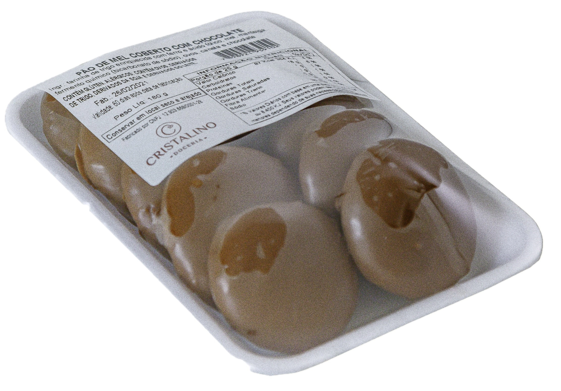 Pao De Mel Cristalino Redondo 180g C/choc