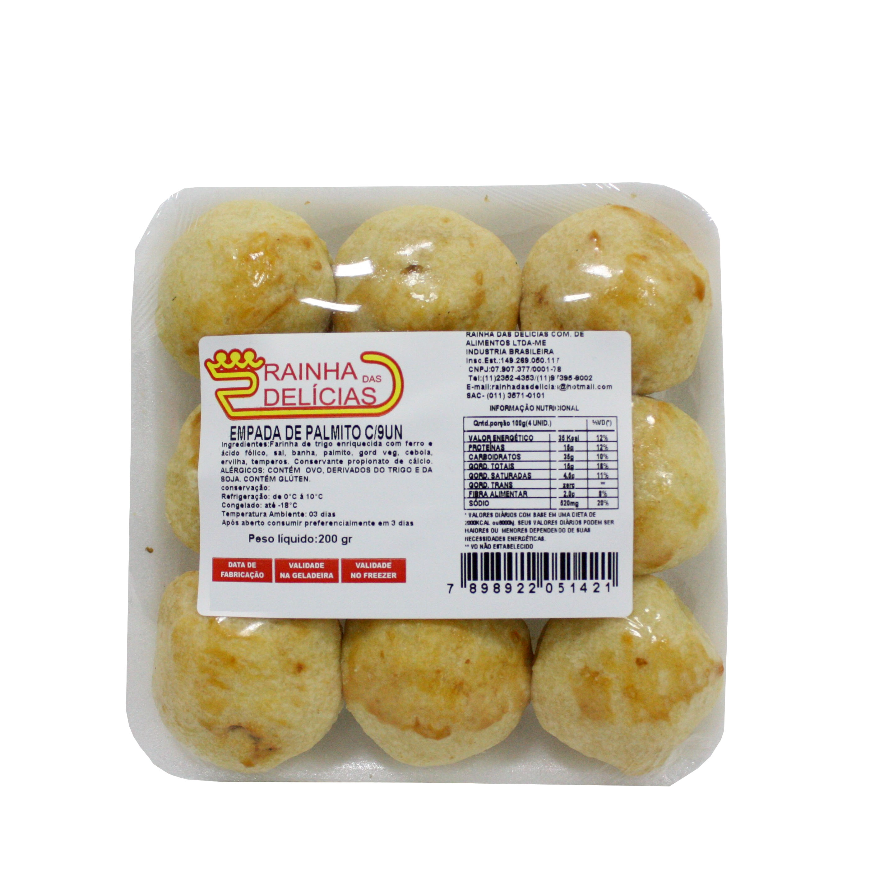 Empada Rainha Delicias 200g Palmito C/9