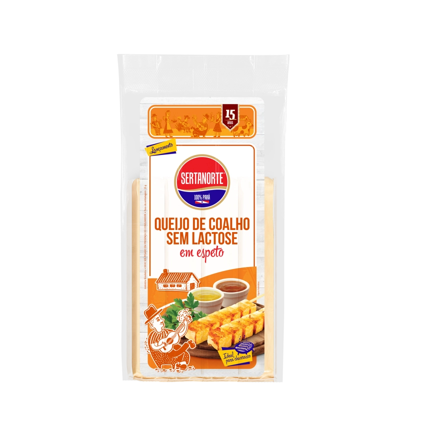 Queijo De Coalho Sem Lactose Em Espeto 4unid. Sertanorte