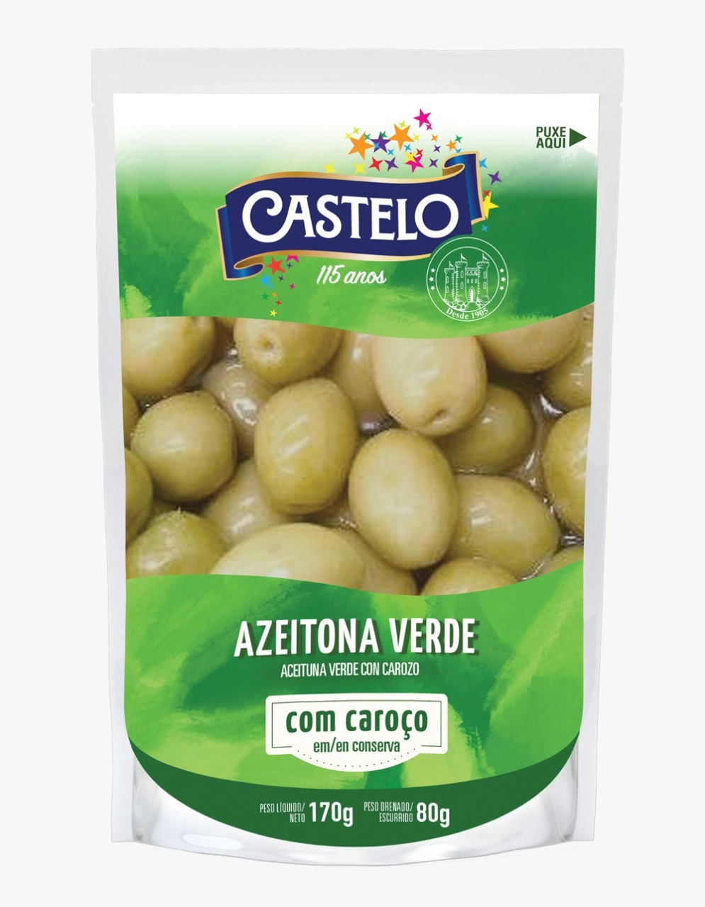 Azeitona Castelo Verde C/caroco 80g