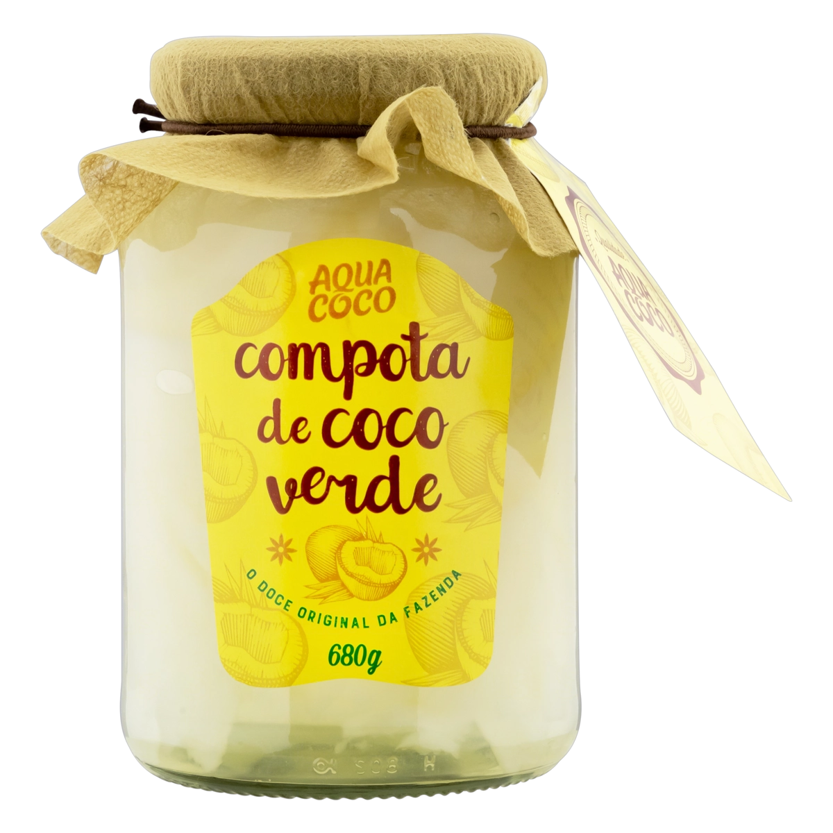 Compota Coco Verde Aqua Coco Vidro 680g