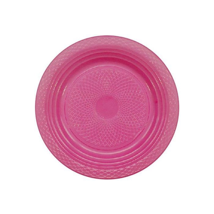 Prato Descartável Colorido 15cm Pink Forfest 10 Unidades