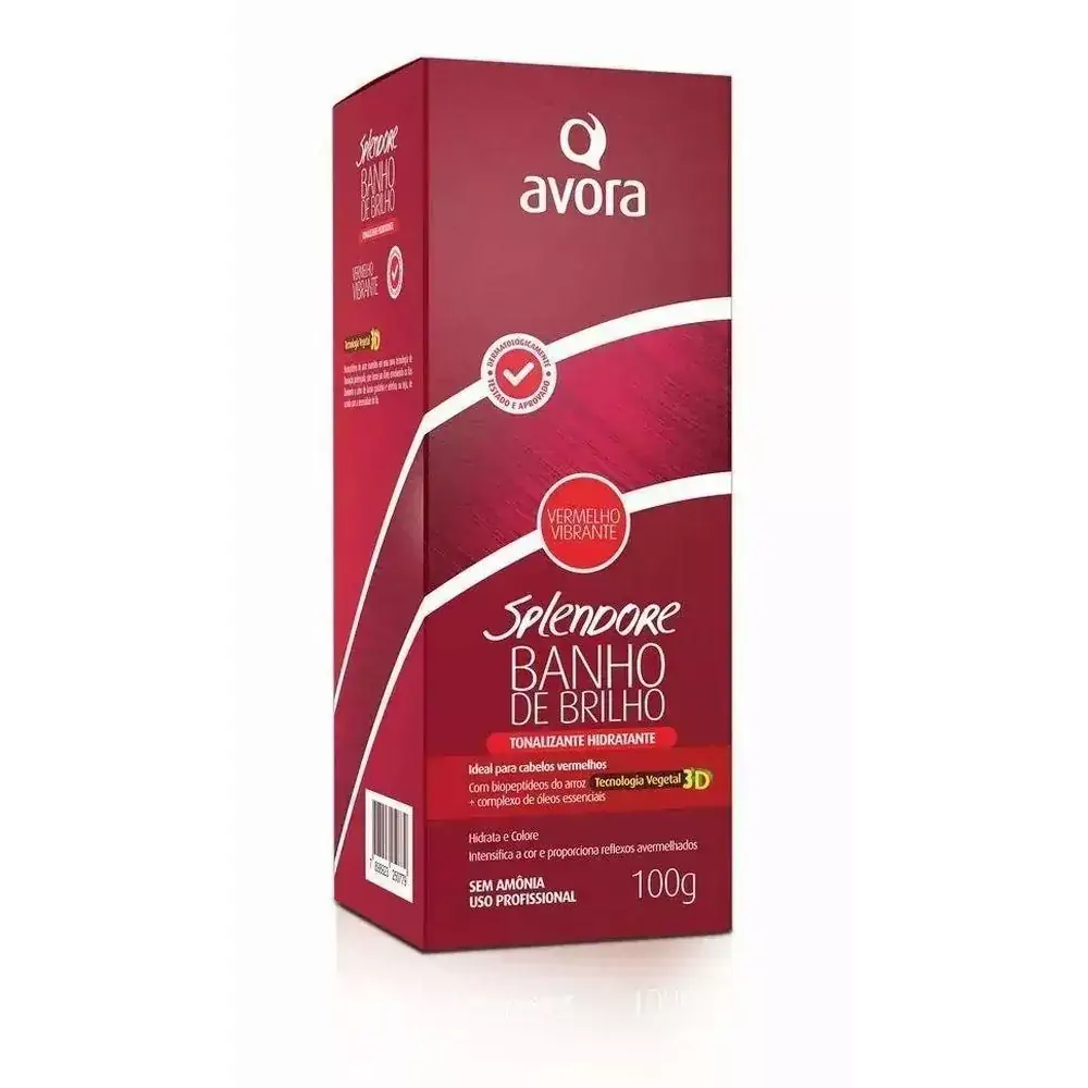 Tonalizante Avora Banho de Brilho Vermelho Vibrante 100g
