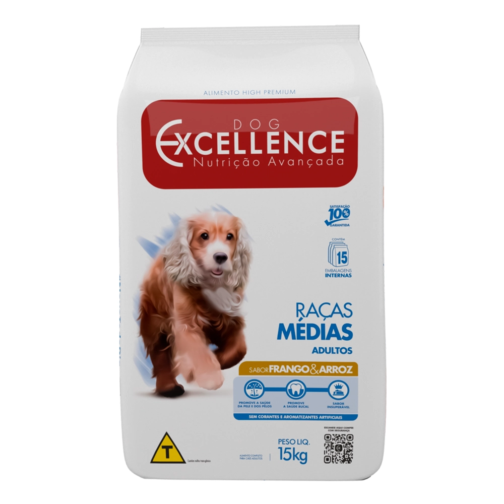 Excellence Adulto De Raca Media Frango 15 Kg