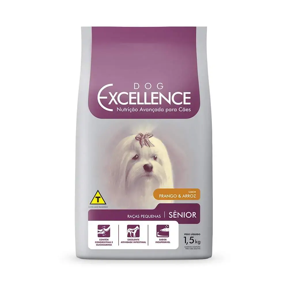 Ração Excellence Para Cães Sênior De Raças Pequenas Sabor Frango E Arroz