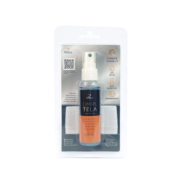 Limpeza Reliza Kit Limpa Telas E Lentes Antibacterias 60ml C/ Flanela