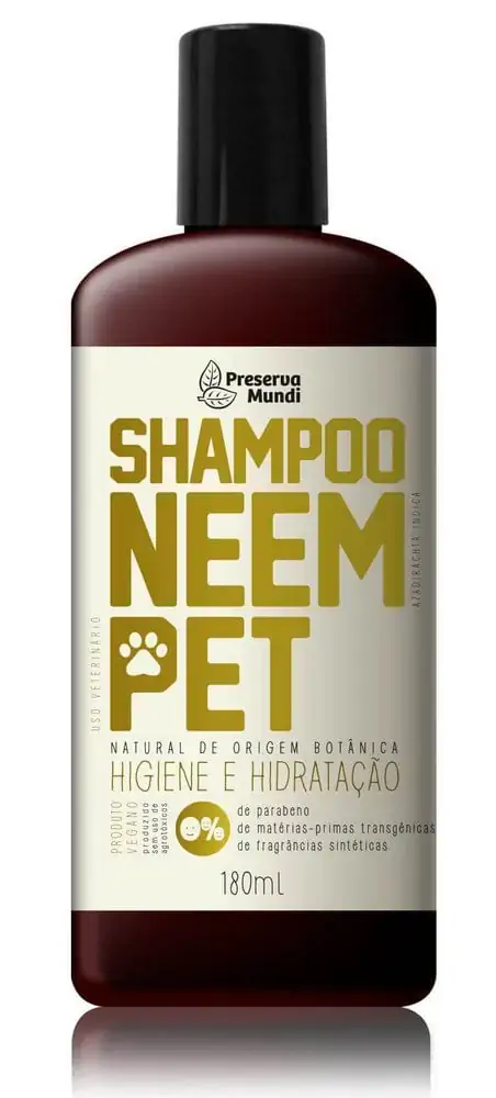 Shampoo Neem Pet Natural, Ervas Flores Para Pets 180ml ? Preserva Mundi