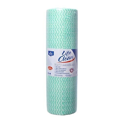 Pano Multiuso Verde Rolo Com 30cm X 25m Life Clean